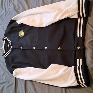 Black and White Varsity Jacket Seattle Supersonics